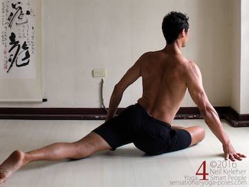 basic yoga sequence for flexibility,  pigeon pose hip flexor stretch.