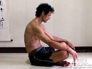 Seated spinal backbending prep position. Neil Keleher.