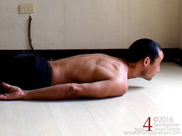 Prone Yoga Poses, Locust Pose head lift, Neil Keleher, Sensational Yoga Poses