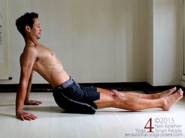 hamstring strengthening exercises, reverse plank or straight bridge yoga pose. Neil Keleher, Sensational Yoga Poses